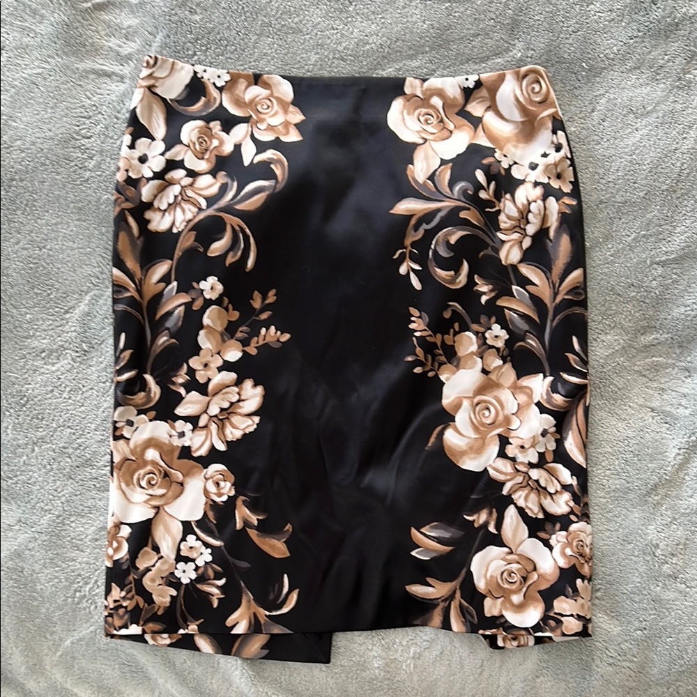 Floral Black and Brown Skirt